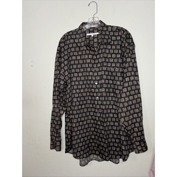 Perry Ellis Button Up Long Sleeve Shirt Size Large 22.5 Inch Sleeve Length - Picture 1 of 3